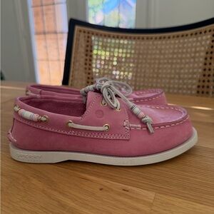 Sperry Pink Kids Moccasins